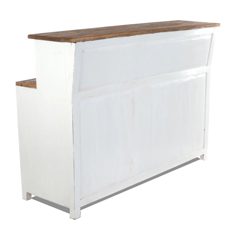 BARSCHRANK "PUREWOOD" | 150x110x55cm (BxHxT), Hausbar, Verkaufstresen | Farbe: 06 weiß-landhaus