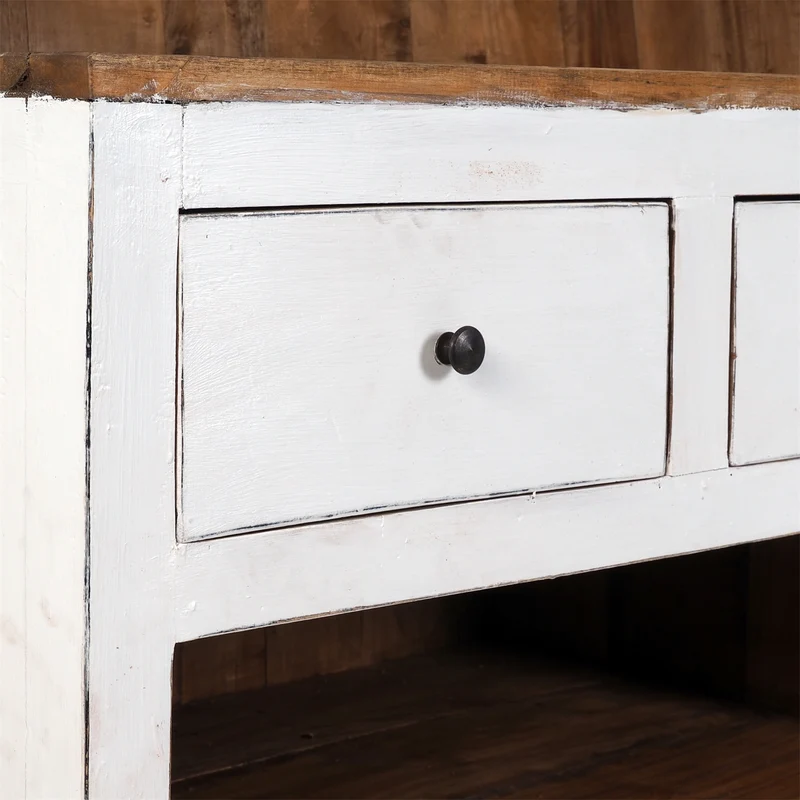BARSCHRANK "PUREWOOD" | 150x110x55cm (BxHxT), Hausbar, Verkaufstresen | Farbe: 06 weiß-landhaus