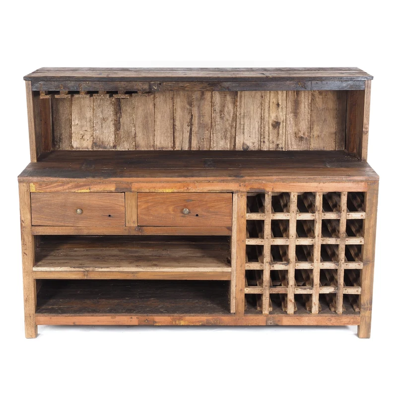 BARSCHRANK "PUREWOOD" | 150x110x55cm (BxHxT), Hausbar, Verkaufstresen | Farbe: 01 natur-vintage