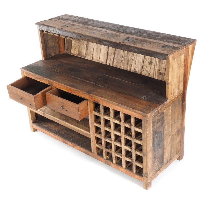 BARSCHRANK "PUREWOOD" | 150x110x55cm (BxHxT), Hausbar, Verkaufstresen | Farbe: 01 natur-vintage