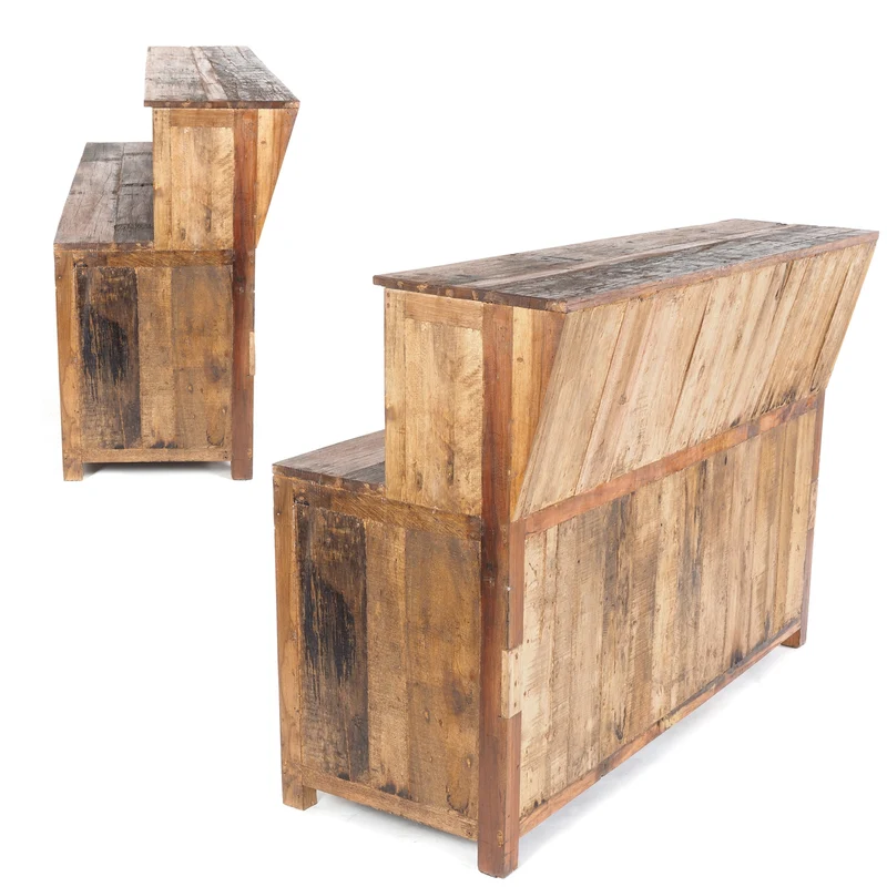 BARSCHRANK "PUREWOOD" | 150x110x55cm (BxHxT), Hausbar, Verkaufstresen | Farbe: 01 natur-vintage