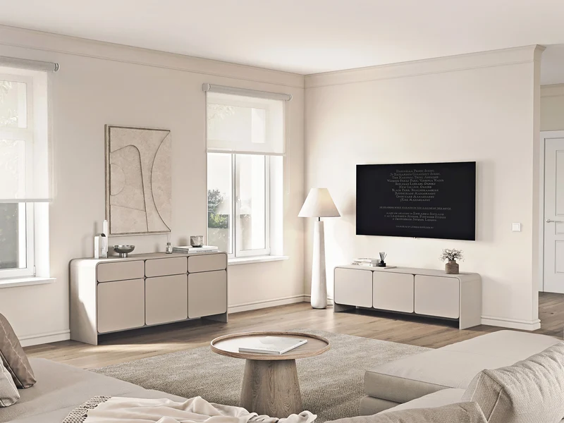 Drehtüriger TV-Schrank Lummo 156 cm Kaschmir