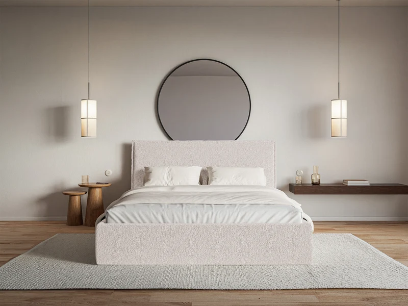 Polsterbett 200x200 cm Softie Slim beige Chenille