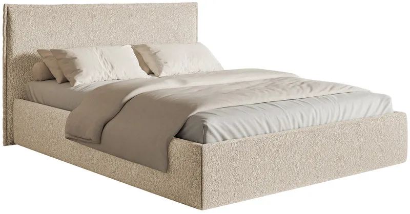Polsterbett 160x200 cm Softie Slim hellgrauer Chenille
