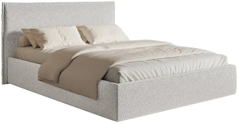 Polsterbett 160x200 cm Softie Slim hellgrauer Chenille