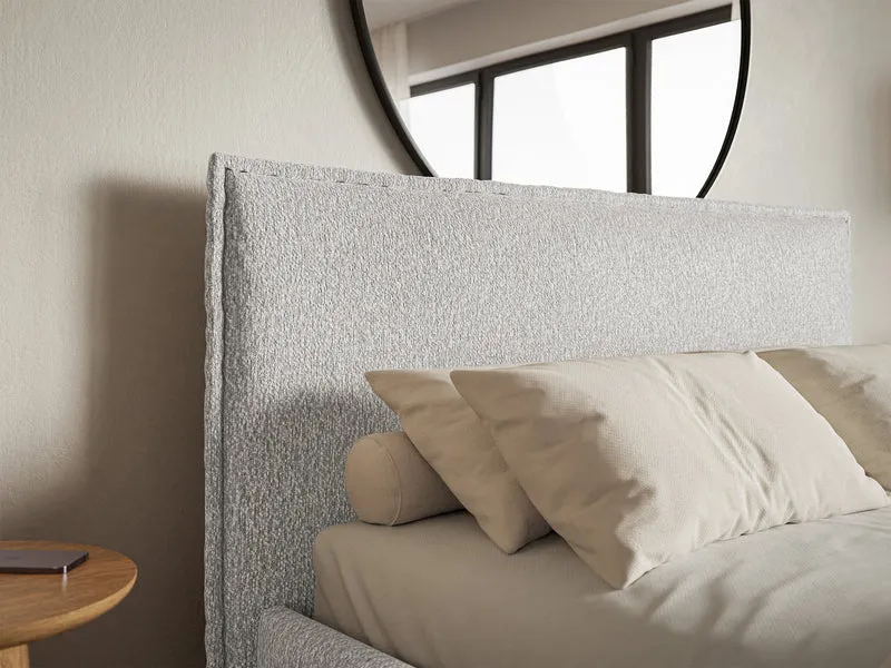 Polsterbett 160x200 cm Softie Slim hellgrauer Chenille