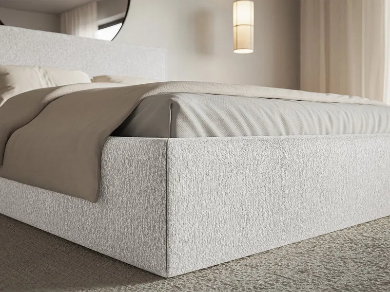 Polsterbett 160x200 cm Softie Slim hellgrauer Chenille