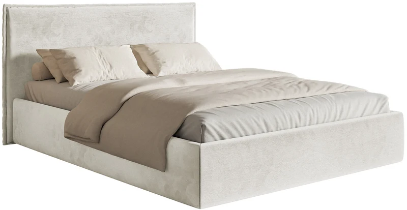 Polsterbett 140x200 cm Softie Slim beige Velours wasserabweisend