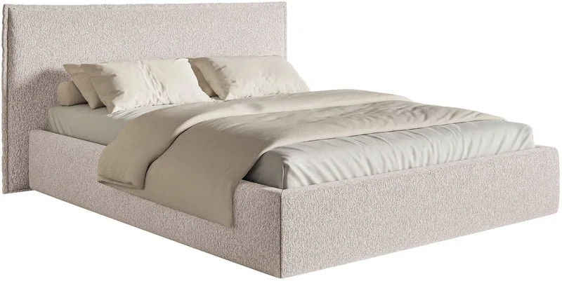 Polsterbett 180x200 cm Softie mit Stauraum, beige Chenille, Metallrahmen