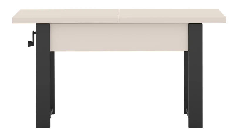 Ausziehbarer Couchtisch Hugo 120(157)x67 cm Kaschmir mit schwarzen Beinen