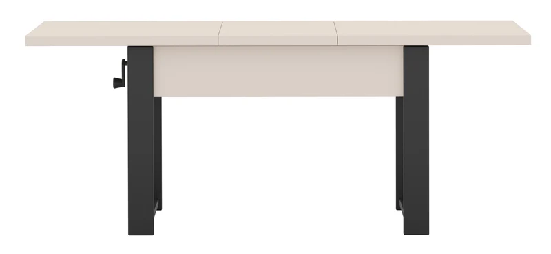 Ausziehbarer Couchtisch Hugo 120(157)x67 cm Kaschmir mit schwarzen Beinen