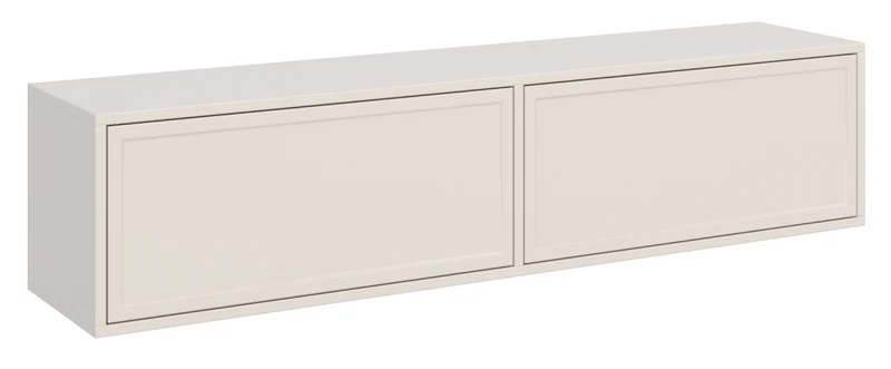 Hängender TV-Schrank Velveto mit zwei Klappen, 140 cm, Kaschmir