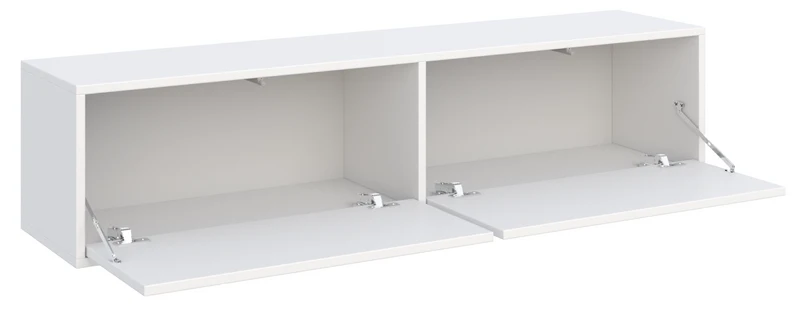 Hängender Velveto TV-Schrank mit zwei Klapptüren, 140 cm, weiß