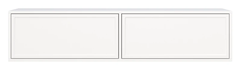 Hängender Velveto TV-Schrank mit zwei Klapptüren, 140 cm, weiß