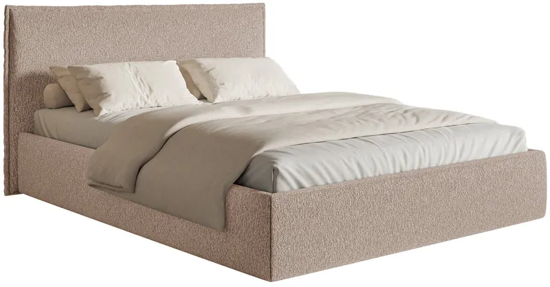 Polstermöbelbett 180x200 cm Softie Slim dunkelbeige Chenille