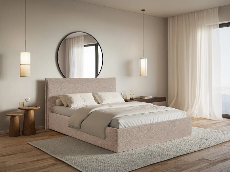 Polstermöbelbett 180x200 cm Softie Slim dunkelbeige Chenille