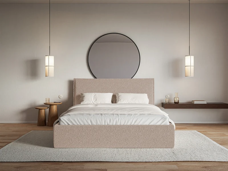 Polstermöbelbett 180x200 cm Softie Slim dunkelbeige Chenille