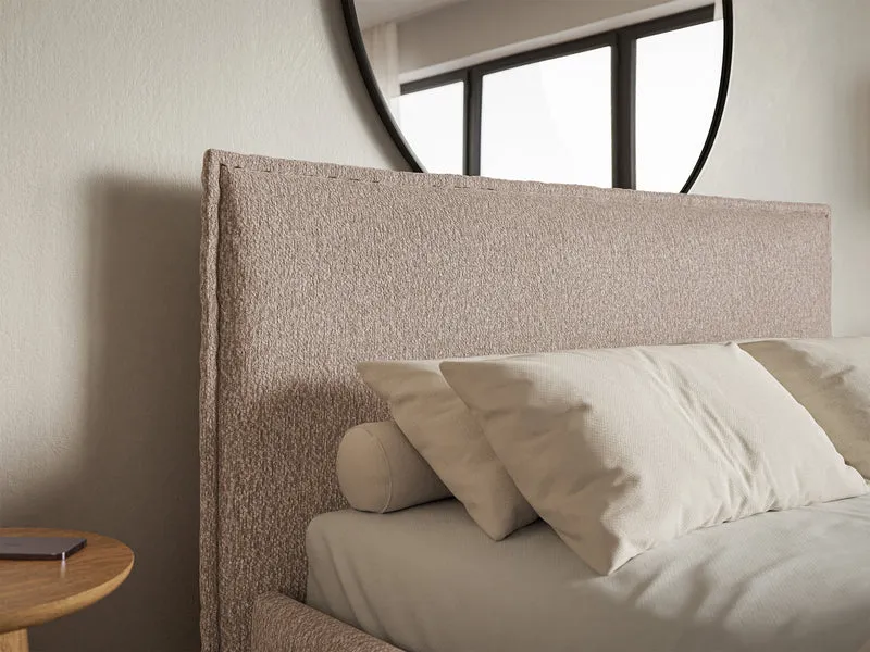 Polstermöbelbett 180x200 cm Softie Slim dunkelbeige Chenille