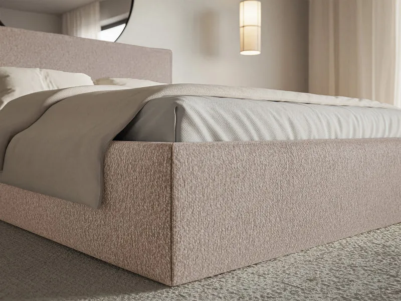 Polstermöbelbett 180x200 cm Softie Slim dunkelbeige Chenille