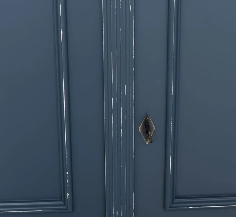 Casa Padrino Landhausstil Shabby Chic Kleiderschrank Antik Blau 110 x 58 x H. 180 cm - Massivholz Schlafzimmerschrank mit 2 Türen - Schlafzimmer Möbel - Shabby Chic Möbel - Landhausstil Möbel