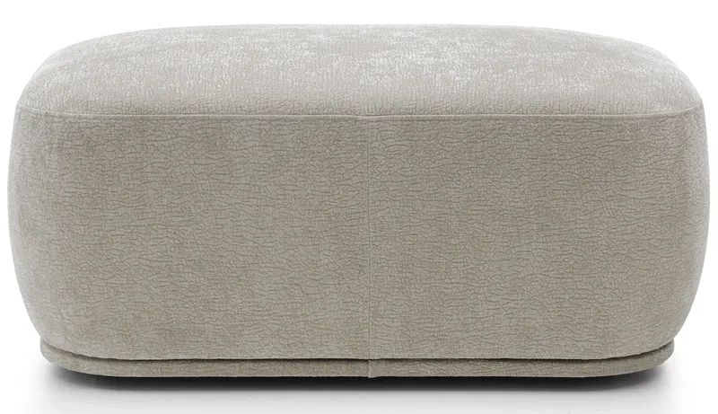 Modulares rechteckiges Hockerpouf Bommo in grau-beigem Chenille