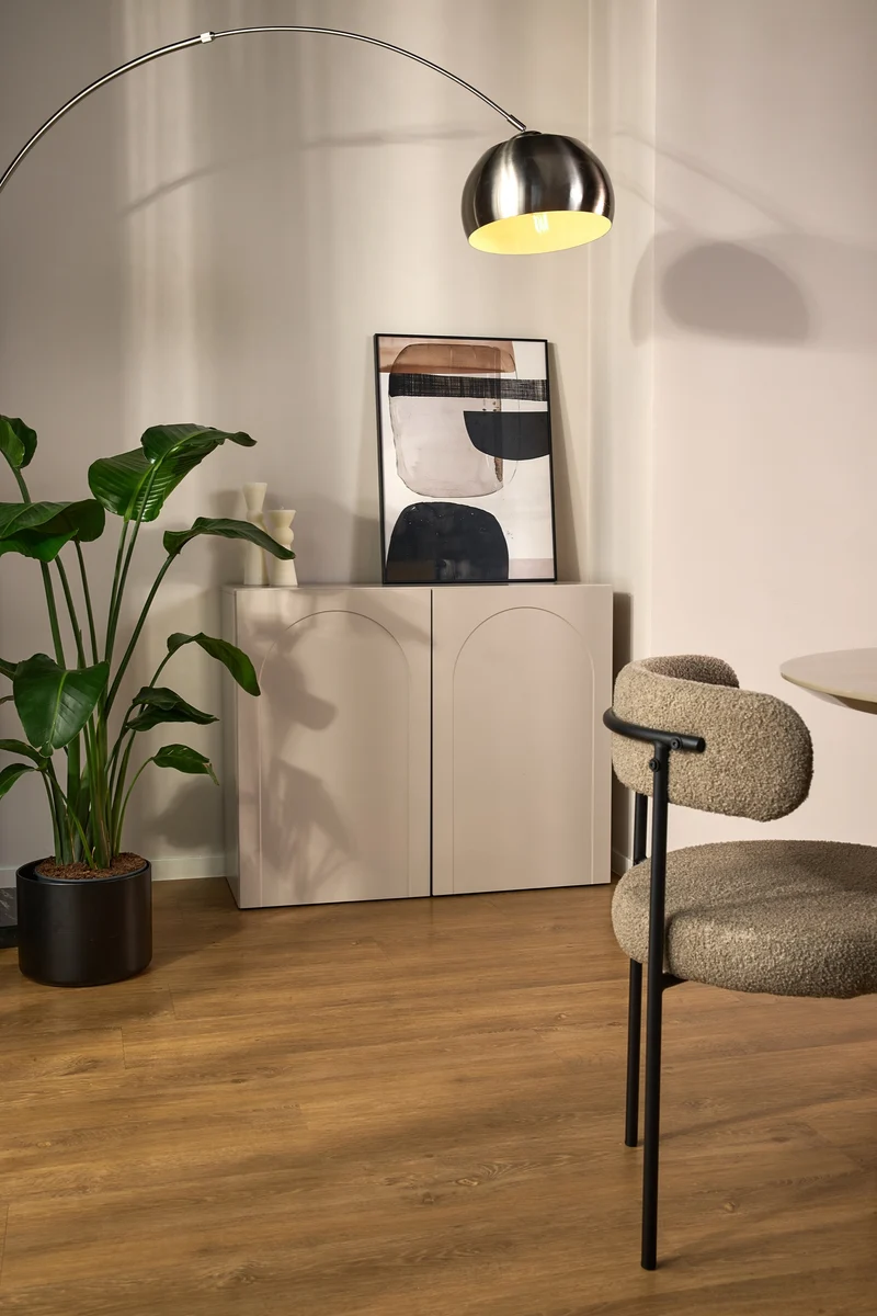 Zweiturige Kommode Arkadia mit gefrästen Fronten, 100 cm, Kaschmir