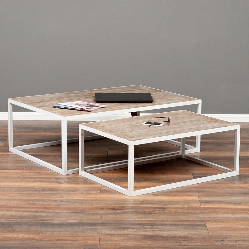 Modernes 2-tlg. Couchtisch-Set RIVER 120/90cm