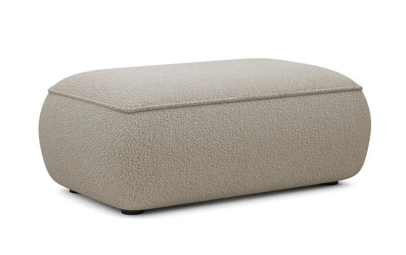 Dunkelbeige Bouclé-Hocker Ovo