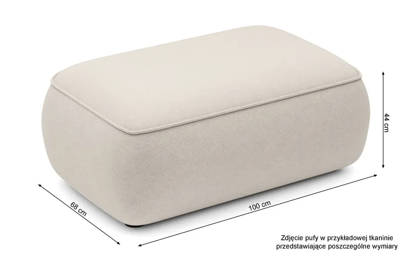 Dunkelbeige Bouclé-Hocker Ovo