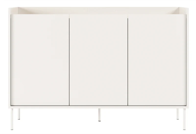 Drehtür-Kommode Tovi 140 cm weiß/Lindberg-Eiche