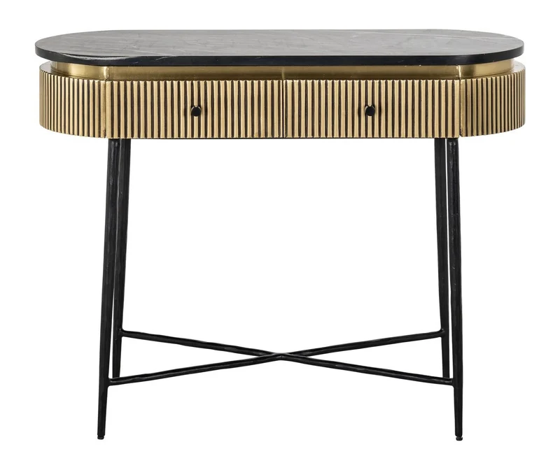 Sideboard Ironville Gold mit Marmorplatte – Eisen & Messing