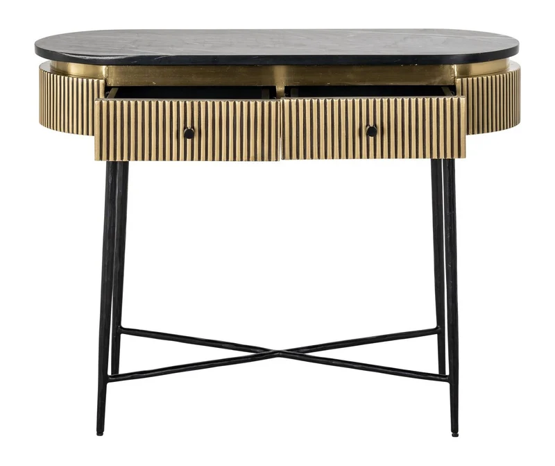 Sideboard Ironville Gold mit Marmorplatte – Eisen & Messing