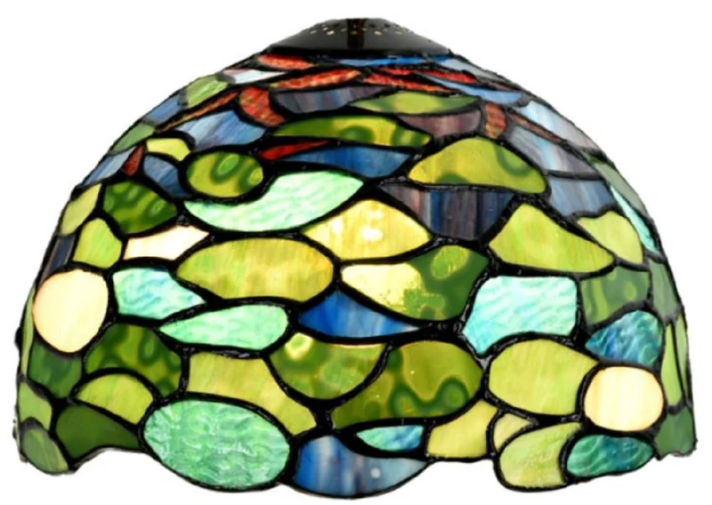 Casa Padrino Luxus Deko Tiffany Tischleuchte Mehrfarbig 25 x H. 42 cm - Hockerleuchte - Schreibtischleuchte - Deko Accessoires