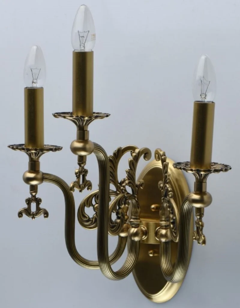 Casa Padrino Luxus Barock Wandleuchte Antik Bronzefarben 39 x 39 x H. 24 cm - Elegante Wohnzimmer Wandlampe im Barockstil - Barock Leuchten