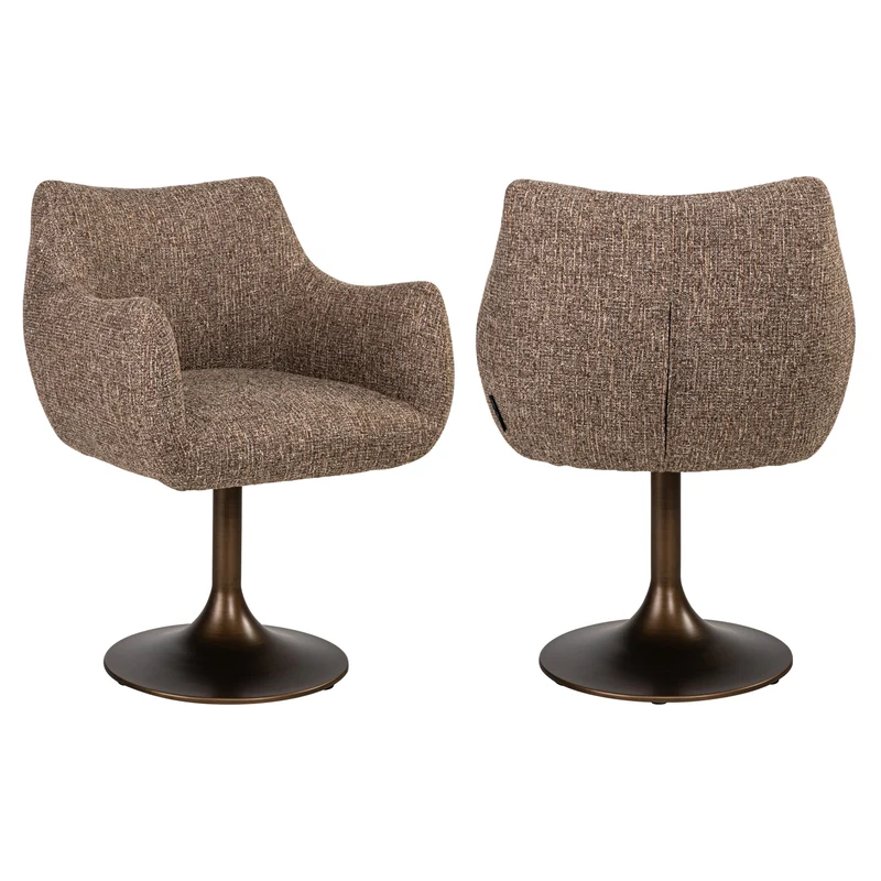Esszimmerstuhl Aldo Brown Tweed – Drehstuhl mit Tweed-Bezug, Richmond