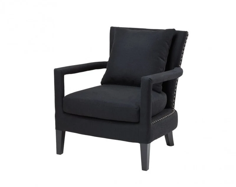 Casa Padrino Luxus Lounge Sessel im Barockstil Schwarz - 70 x 70 x 81 cm