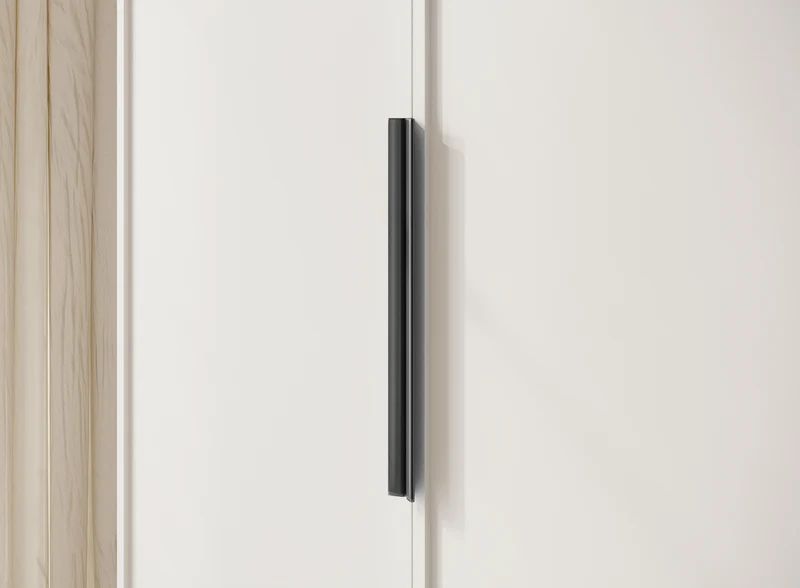 Vierflügeliger Schrank Frame mit zwei Kleiderstangen und Regalen, 200 cm, Weiß