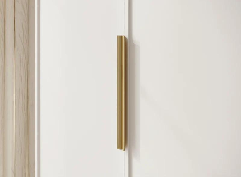Vierflügeliger Schrank Frame mit zwei Kleiderstangen und Regalen, 200 cm, Weiß