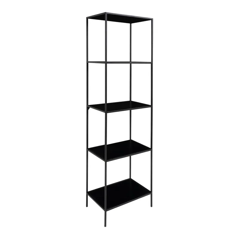 Modernes Regal LEVEN 170cm schwarz + 5 Regalböden