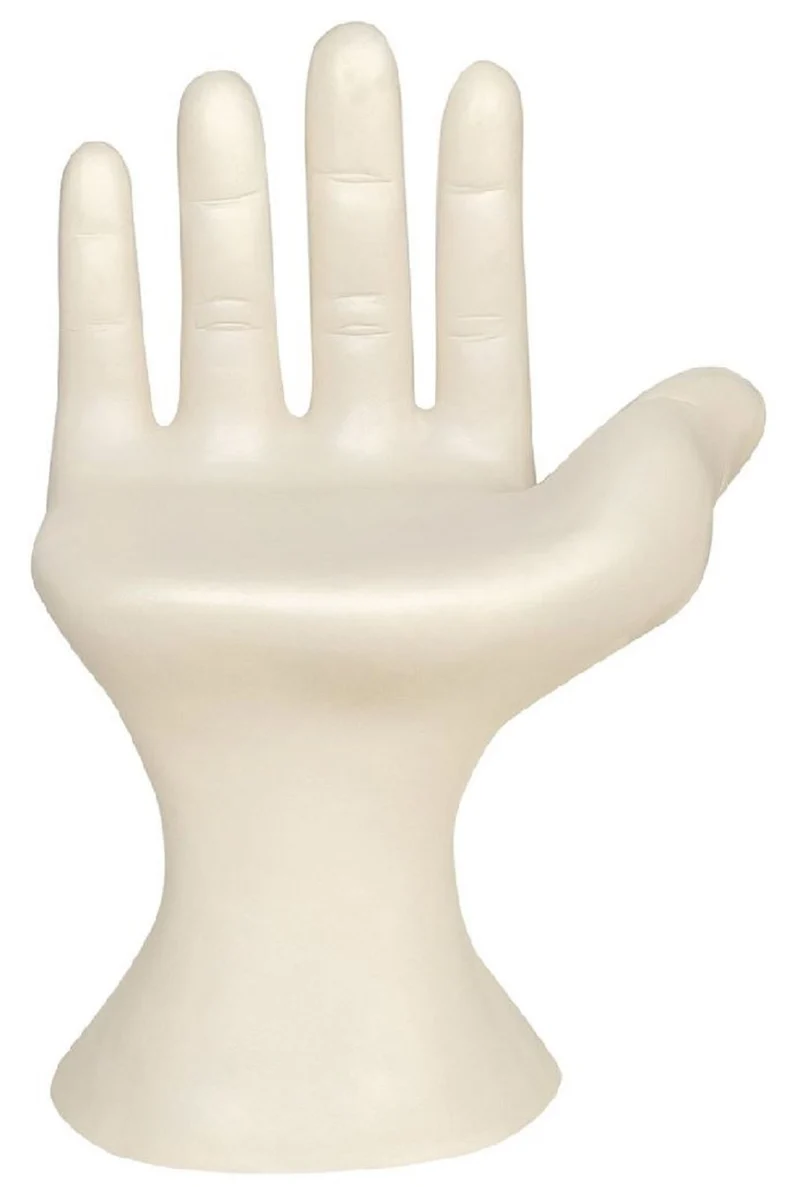 Casa Padrino Luxus Designer Stuhl Hand Cremeweiß 60 x 50 x H. 89 cm - Fiberglas Stuhl - Luxus Möbel - Designer Möbel - Fiberglas Möbel