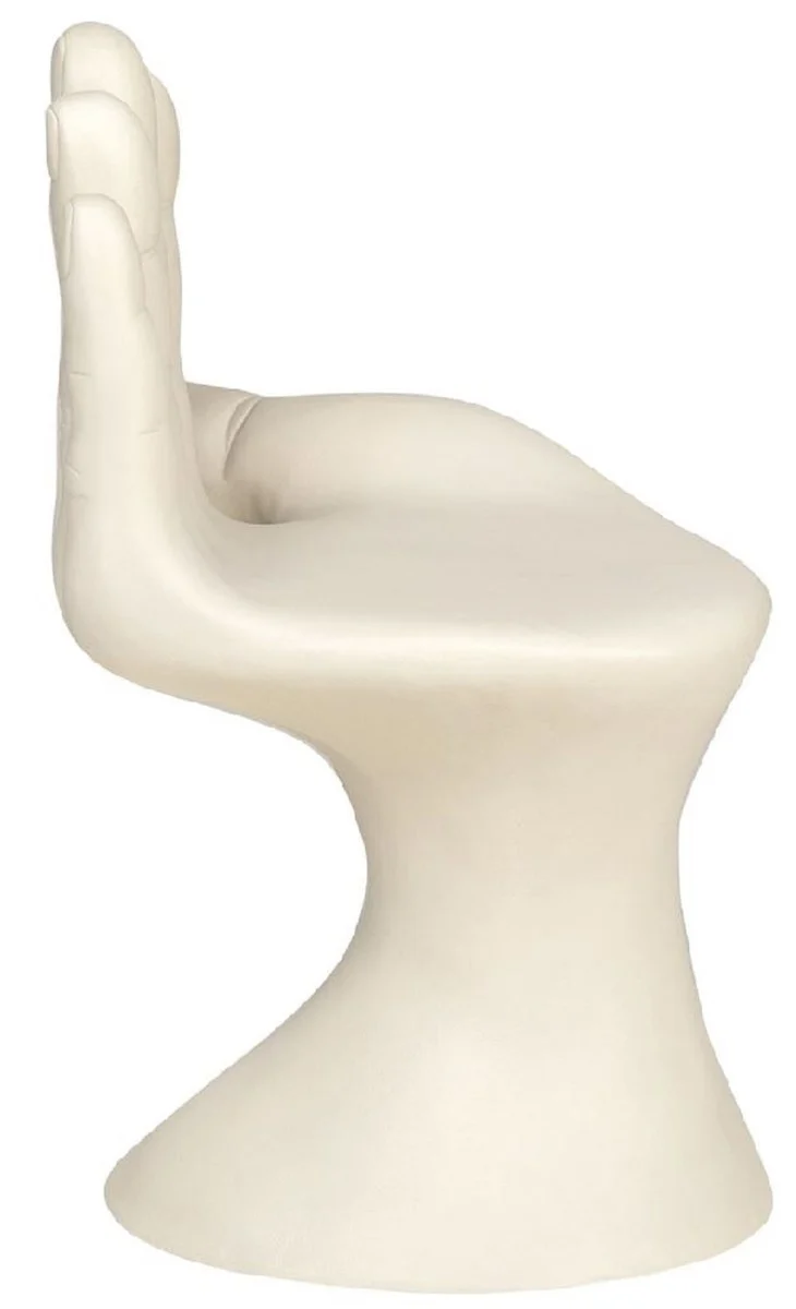 Casa Padrino Luxus Designer Stuhl Hand Cremeweiß 60 x 50 x H. 89 cm - Fiberglas Stuhl - Luxus Möbel - Designer Möbel - Fiberglas Möbel