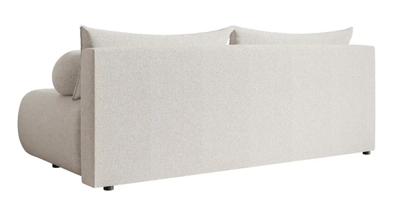 Dreisitziges Sofa Dandelino Mini mit Schlaffunktion, cremefarbener Chenillestoff