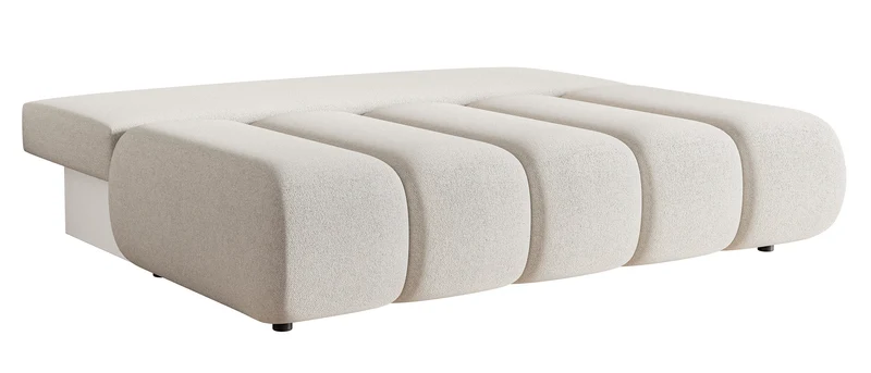 Dreisitziges Sofa Dandelino Mini mit Schlaffunktion, cremefarbener Chenillestoff
