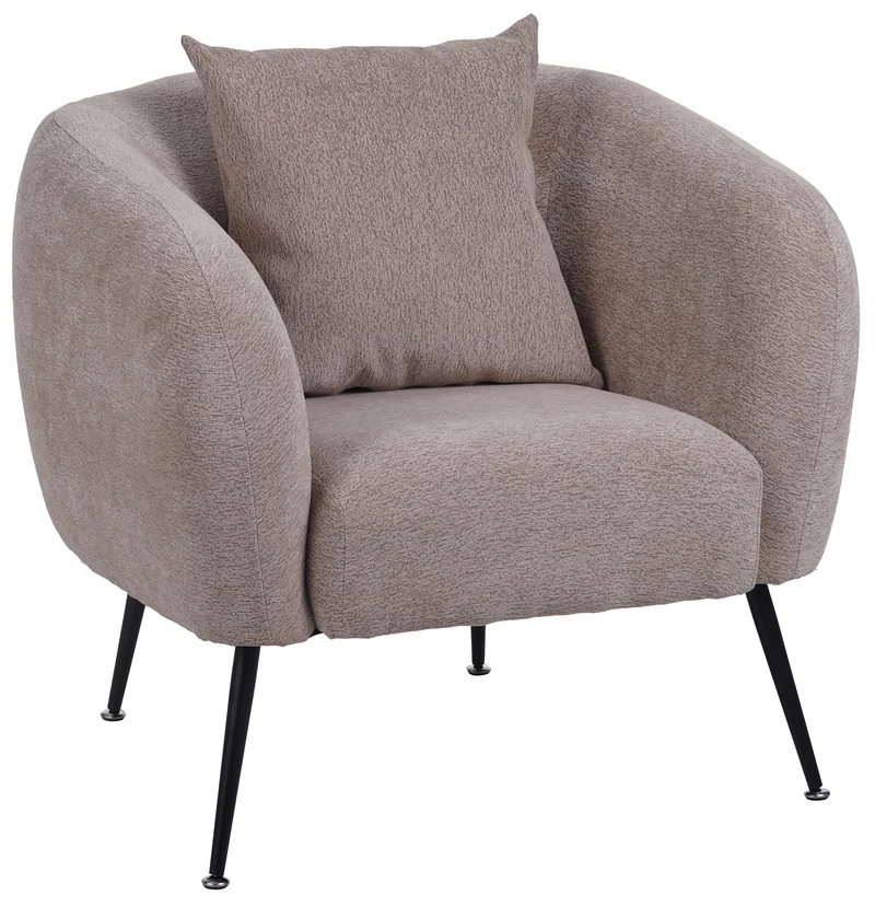 Relaxsessel Inglede dunkelbeige Chenille auf schwarzen Beinen