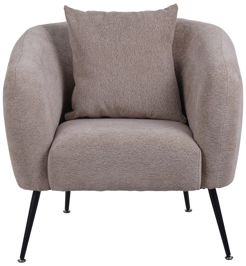 Relaxsessel Inglede dunkelbeige Chenille auf schwarzen Beinen