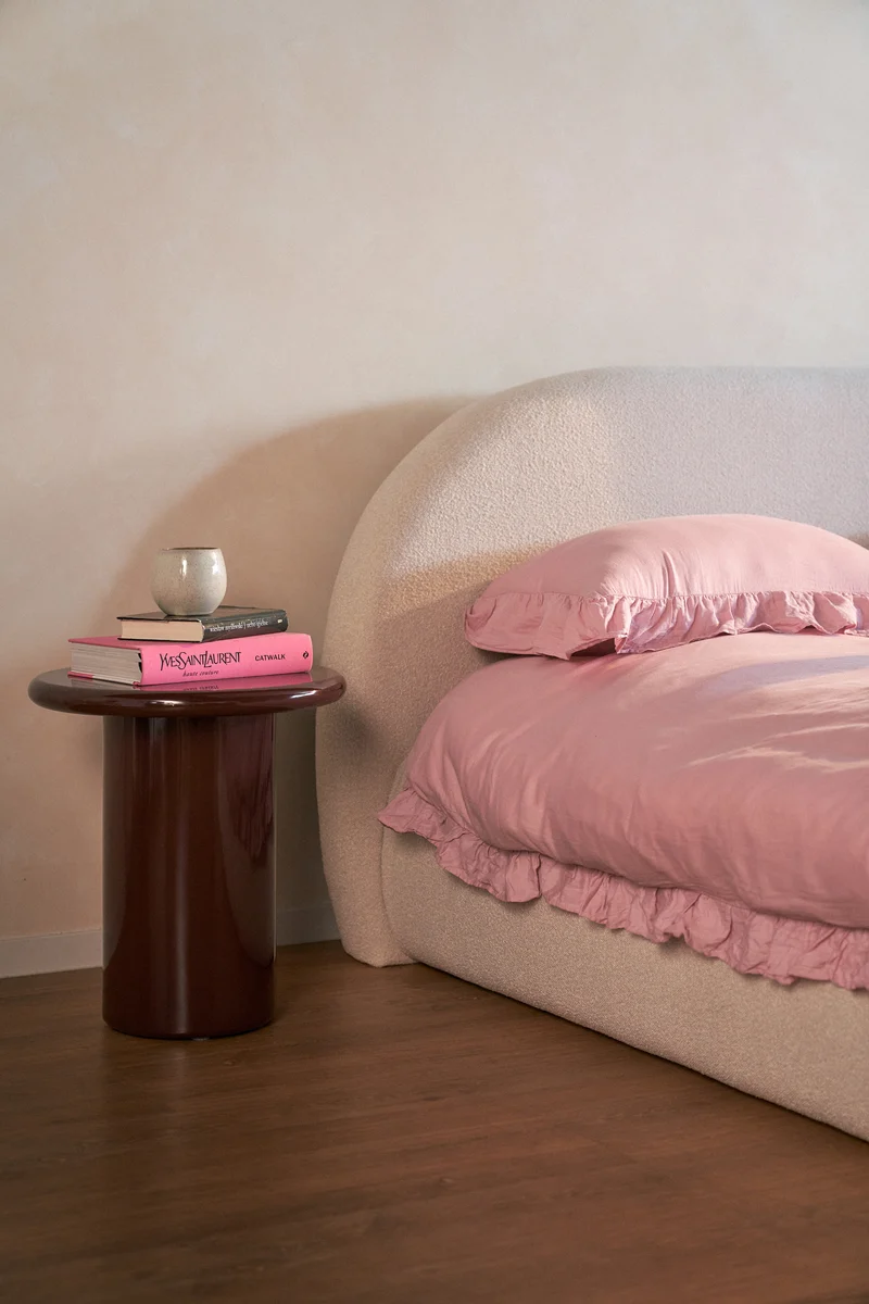Solvade Couchtisch Durchmesser 45 cm Braun Hochglanz