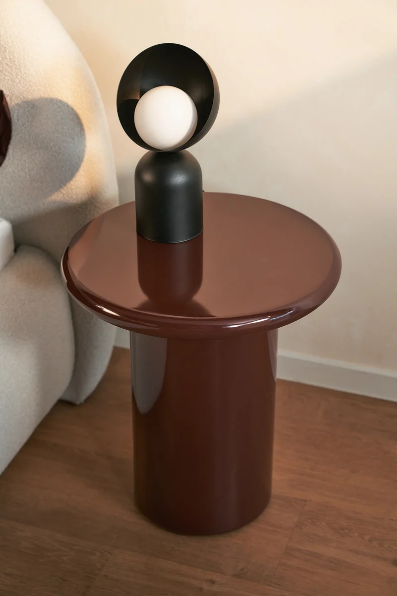 Solvade Couchtisch Durchmesser 45 cm Braun Hochglanz