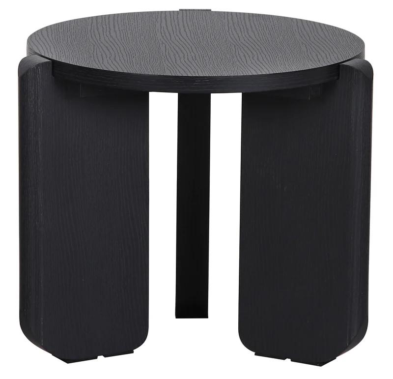 Runder Couchtisch Preffines S Durchmesser 50 cm Esche schwarz
