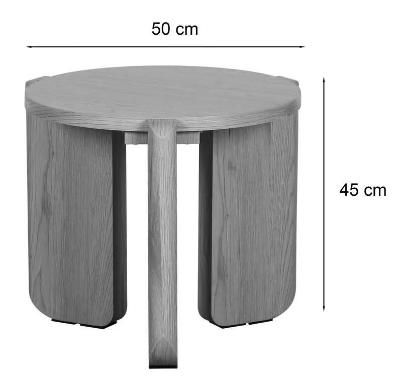 Runder Couchtisch Preffines S Durchmesser 50 cm Esche schwarz
