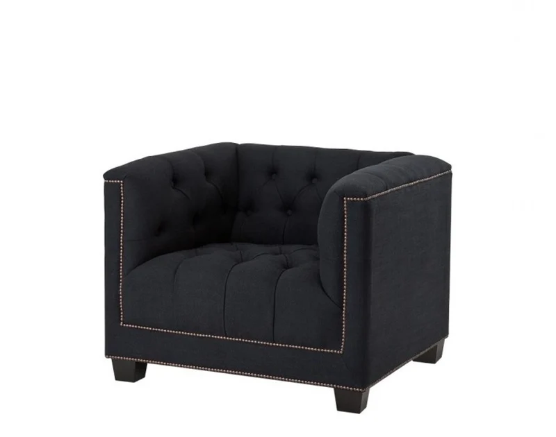 Casa Padrino Luxus Designer Hotel Sessel in Panama Schwarz - 94 x 85 x 72 cm